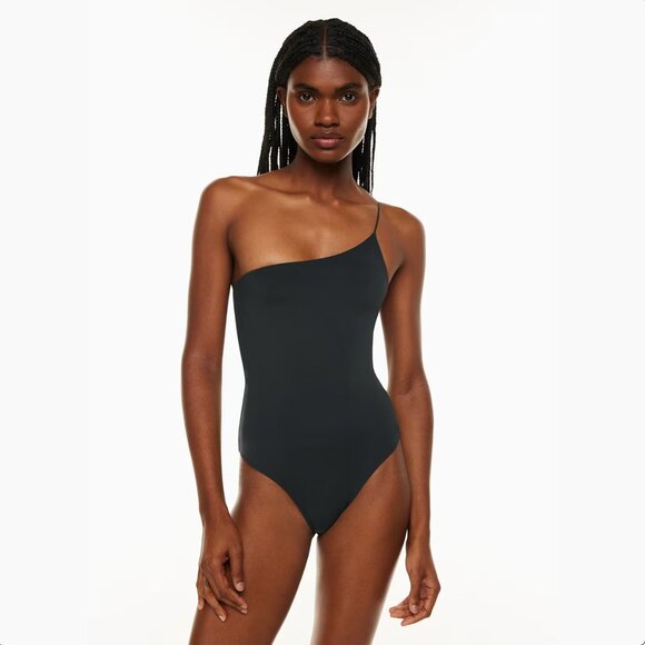 Aritzia Babaton Contour One Shoulder Cami Bodysuit Brown medium - Picture 2 of 9